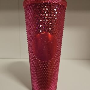NEW Starbucks Hot Pink Studded Venti Tumbler